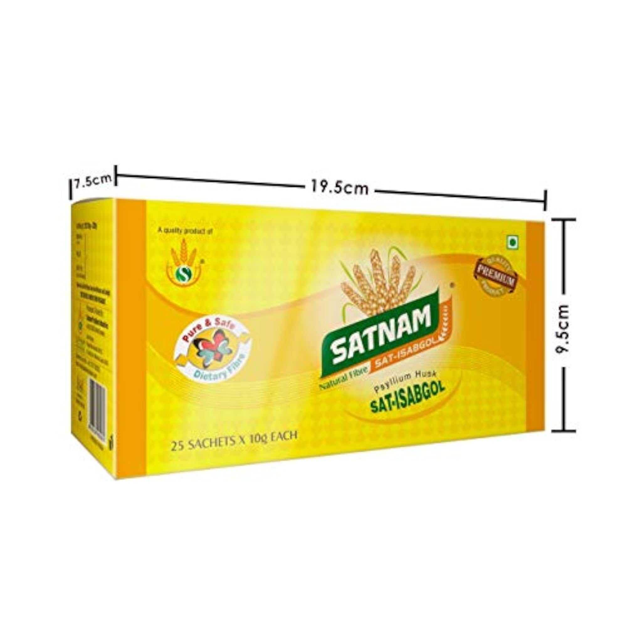 SATNAM Sat-Isabgol Psyllium Husk - 250g Box